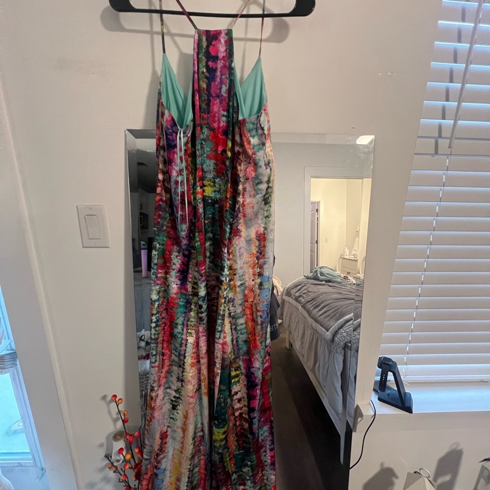 Tahari ASL Multicolor Spaghetti Strap Dress